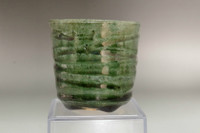 Okabe Mineo (son of Kato Tokuro, 1919-1990) VIntage oribe glazed cup #4685