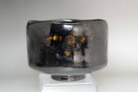 sale: Vintage kuro-raku pottery teabowl