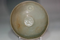 Antique Korean celadon inlayed pottery bowl #4983