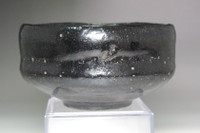 Raku 5th Sonyu (1664-1716) Antique KURO-RAKU pottery teabowl #5027