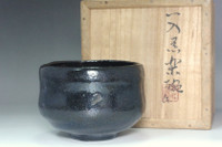 Raku 4th Ichinyu (1640-1696) Antique KURORAKU teabowl #5028