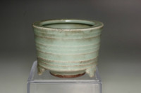 Song Dynasty Longquan Celadon Tripod Censer with Ring Pattern #5236