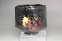 Attributed to Raku 9th Ryonyu (1756-1834) KURO RAKU teabowl #5262
