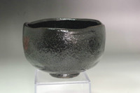 17C Japanese Edo Period Black Raku Chawan, attributed to Raku 6th Sanyu #5355