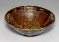 HIRA CHAWAN Nice glazed Vintage Japanese Pottery Tea Bowl w Box #2398