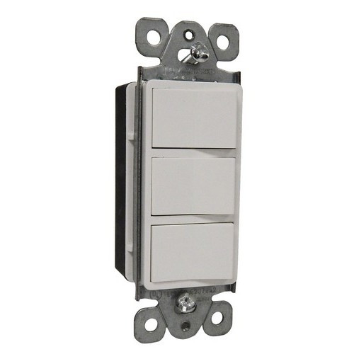 Decorative Triple Rocker Stack Switch White Commercial Grade Single