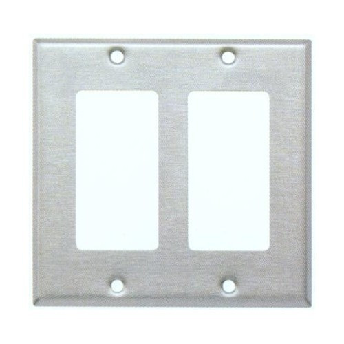 2 Gang Stainless Steel Decora Wall Plate Cover iLumina Lighting
