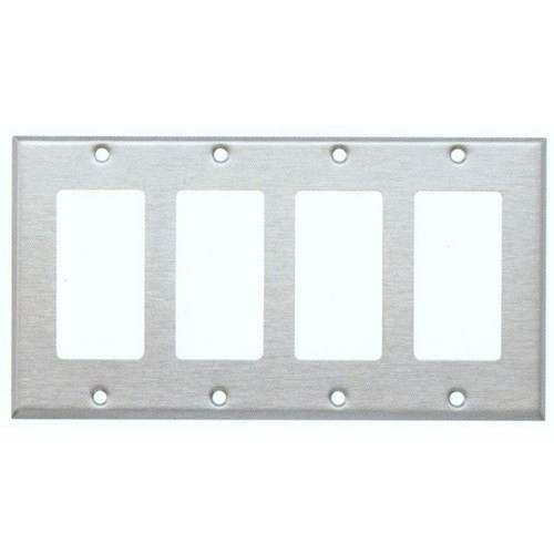 4 Gang Stainless Steel Decora Wall Plate Cover iLumina Lighting