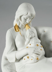 Feels Like Heaven Mother Figurine. White & Gold Lladro 01009381