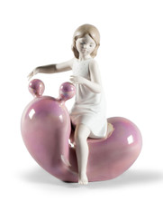 My Seesaw Balloon Girl Figurine. Pink Lladro 01009367