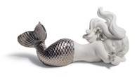Day Dreaming at Sea Mermaid Figurine. Silver Lustre 01008546