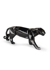 Panther Figurine. Glazed Black  01009496 / 9496