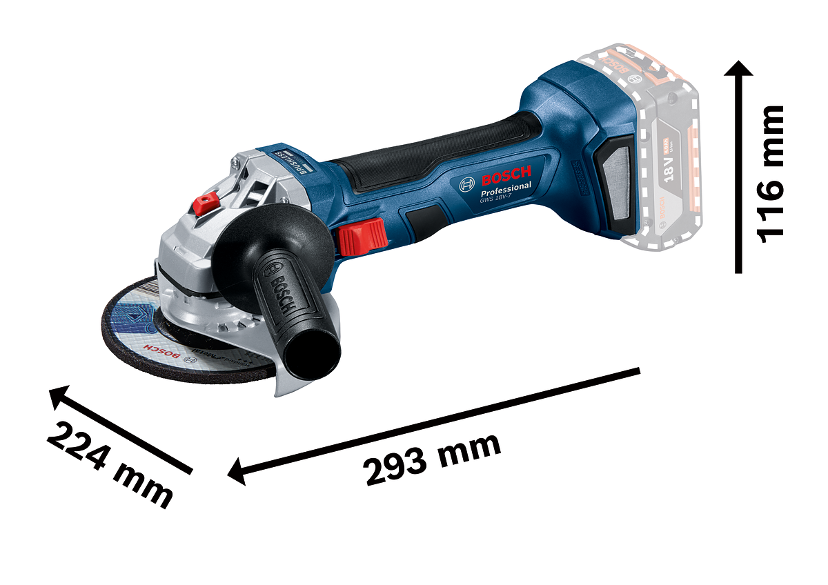 Bosch 18V-7 115mm Angle Grinder (Body Only) (06019H9003)