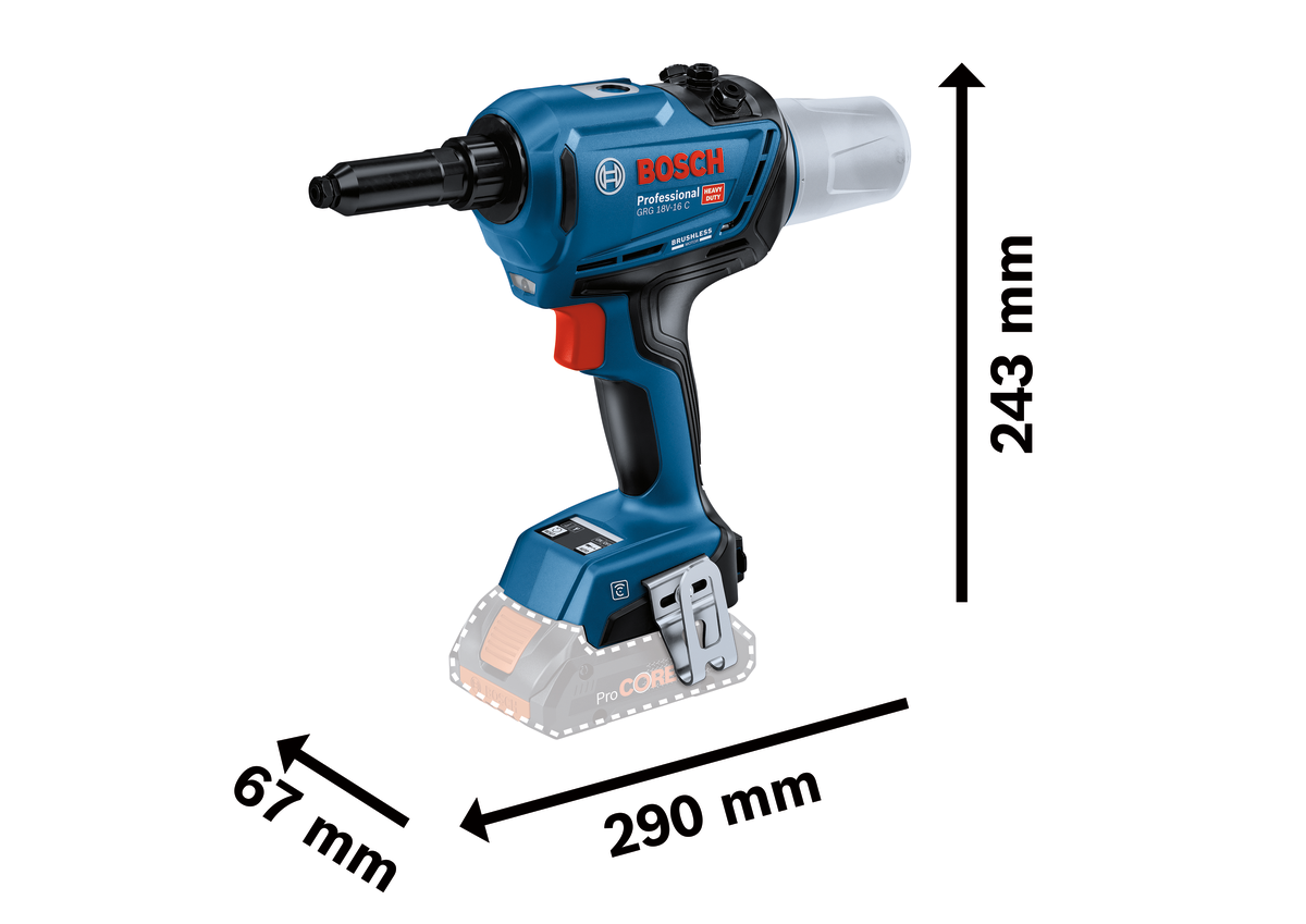 Bosch GRG 18V-16 Cordless Rivet Gun (06019K5000)