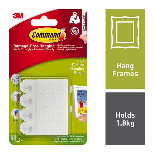 Command Small Picture Hanging Strips (4 Sets) (3M17202)