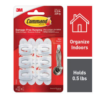 Command Mini Hook Pack (6 Hooks) (3M17006)