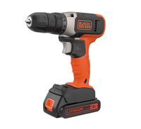 Black & Decker 18V Drill Driver with 1.5Ah Battery & Charger