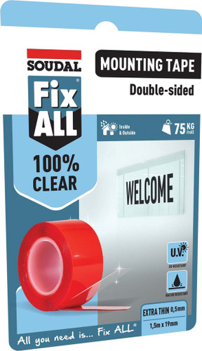 Soudal Fix All Double-Sided Mounting Tape 19mm x 1.5m (Clear) (155514)