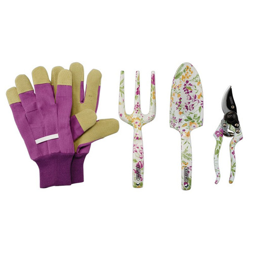 Draper 4pc Garden Tool Set (Trowel/Fork/Secateurs/Gloves) (08993)