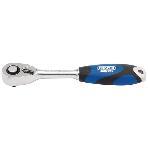 Draper Soft Grip Reversible Ratchet, 1/4" SQ. DR., 72 TOOTH
