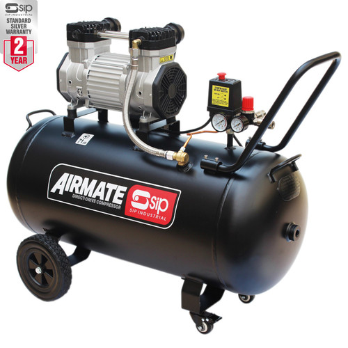 SIP DD 3hp 100ltr Low Noise Oil-Free Compressor (05481)
