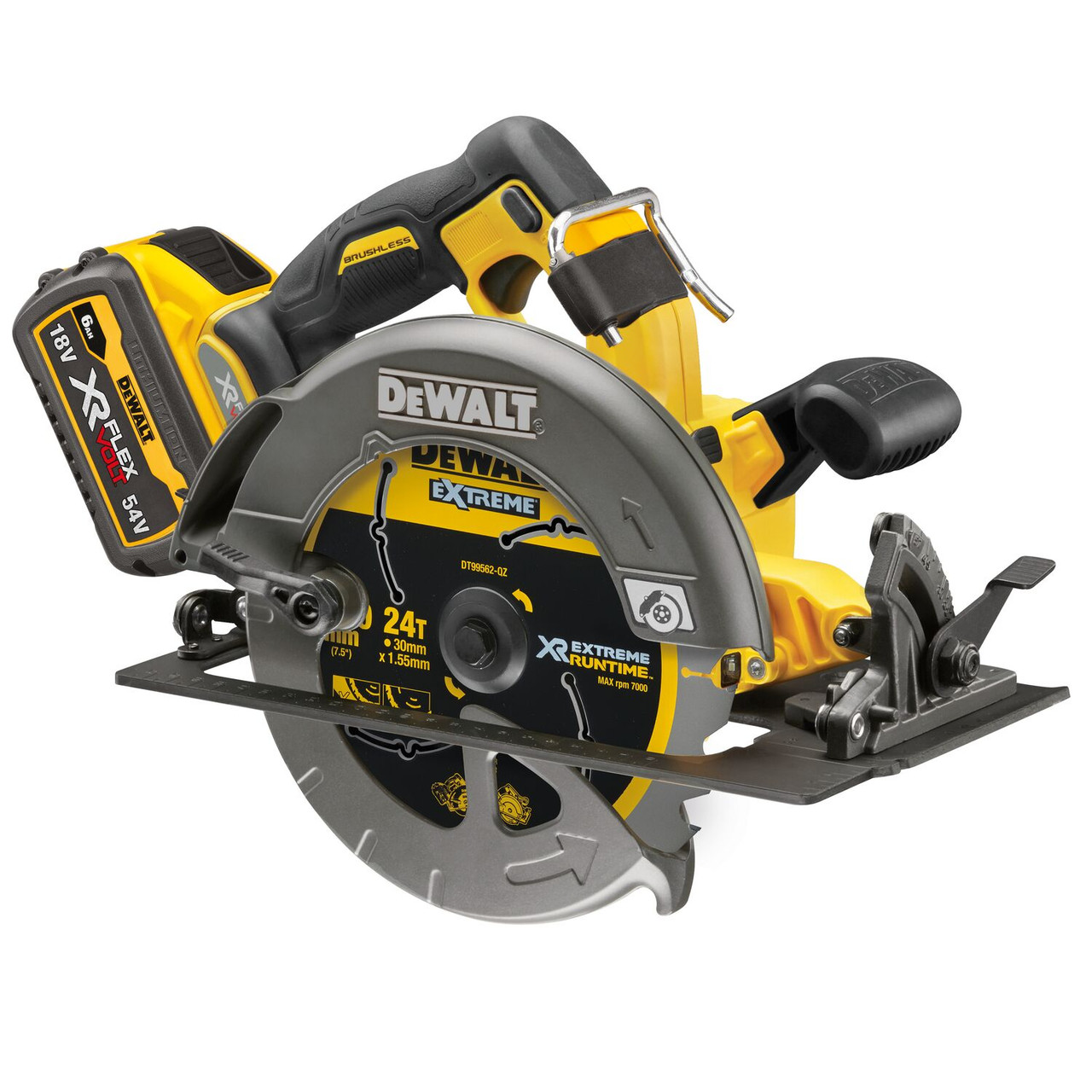 Dewalt DCS578T2 54V 190mm Circular Saw (2x6Ah) (DCS578T2-GB)