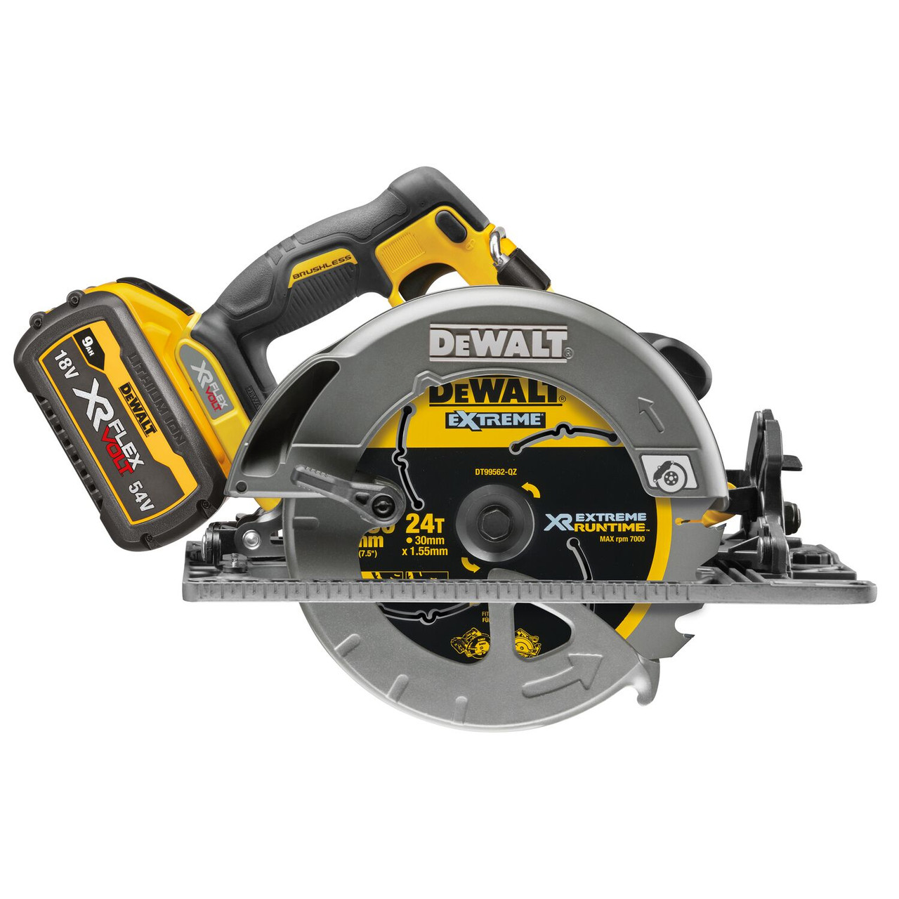 Dewalt DCS579X2 54V 190mm Circular Saw (2x9Ah) (Rail Compatible)