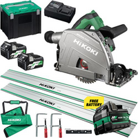 Hikoki 165mm Cordless Plunge Saw Package Kit (2 Batts)