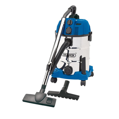 Draper 30L Wet & Dry Vacuum with Stainless Steel Tank (1300W)