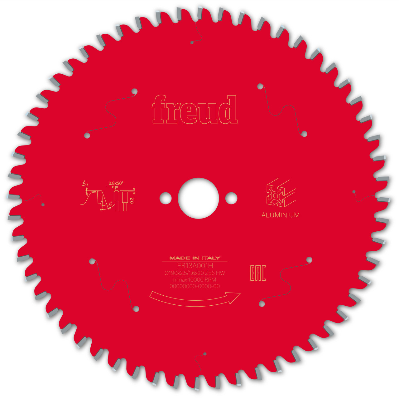 Freud HH Aluminium 190 x 20 x 2.5/1.6 x T56 Circular Saw Blade (F03FS09814)