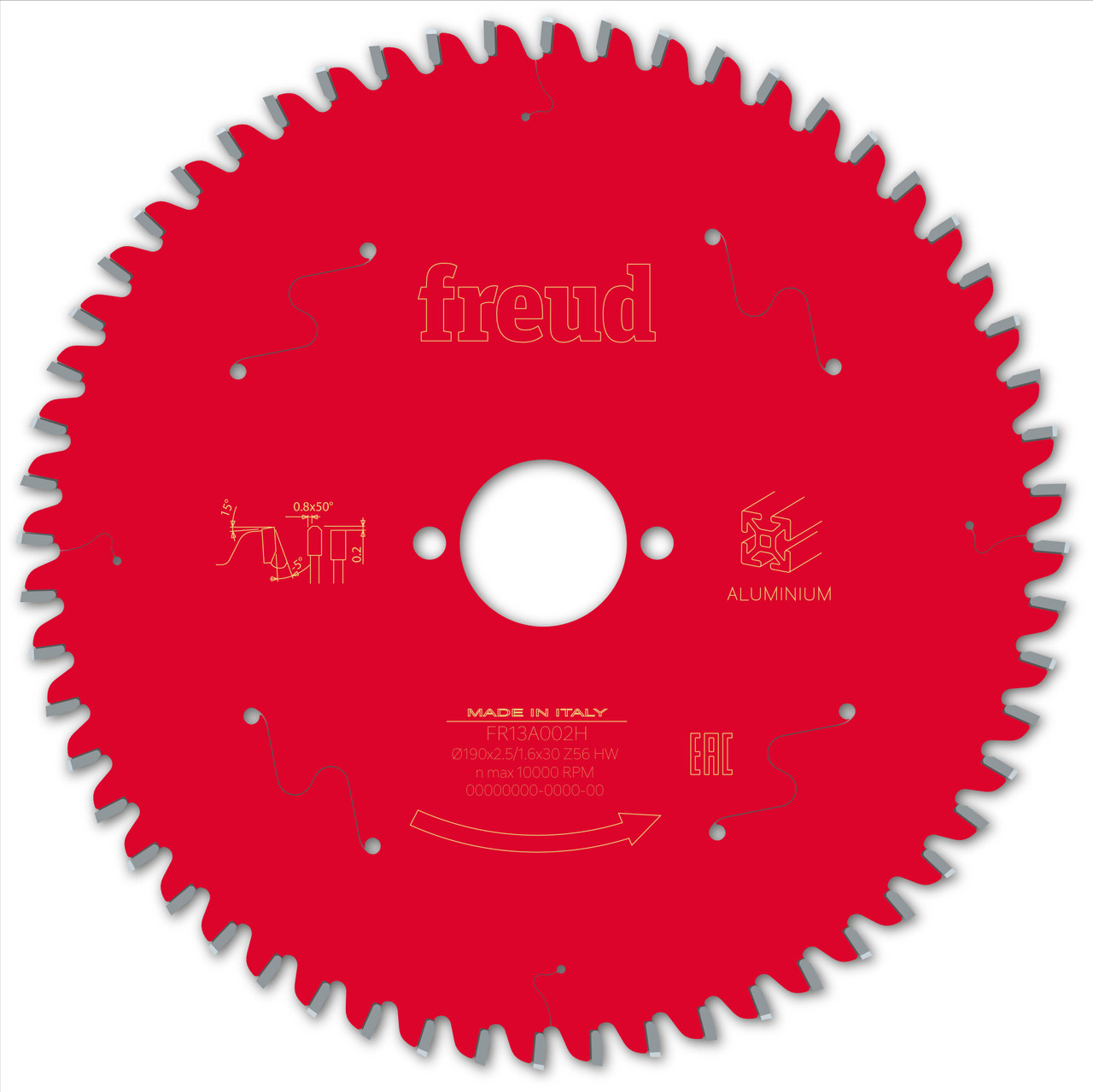 Freud HH Aluminium 190 x 30 x 2.5/1.6 x T56 Circular Saw Blade (F03FS09815)