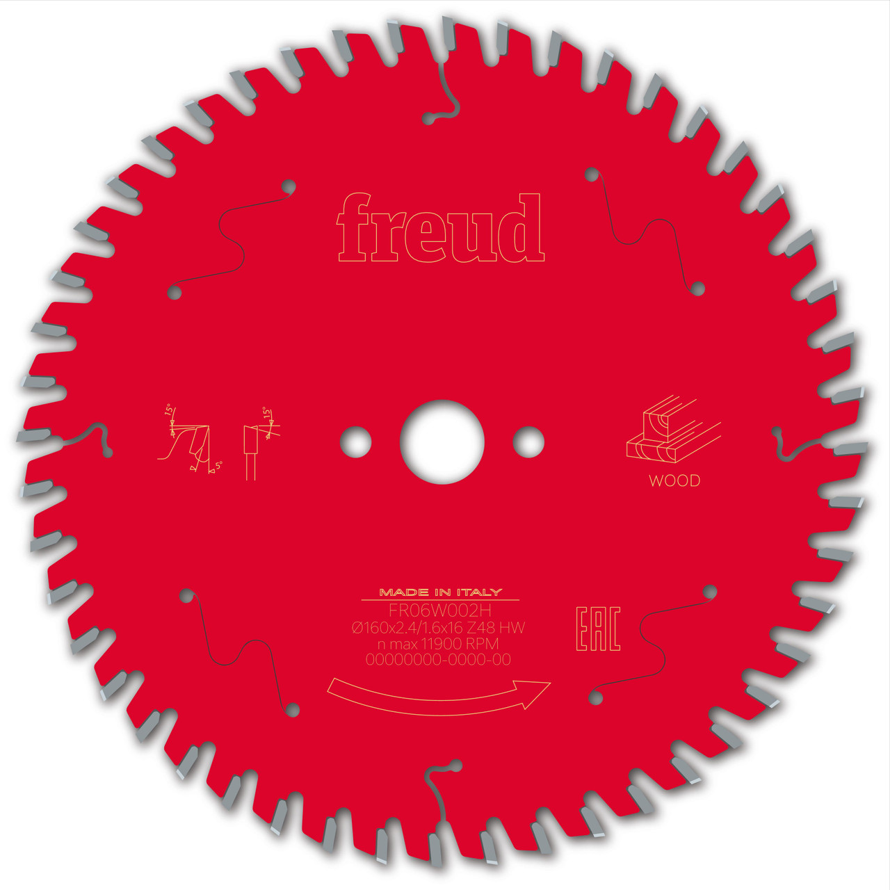 Freud Wood Circular Saw Blade 160mm x 16mm x 2.4mm x 48T (F03FS09674)