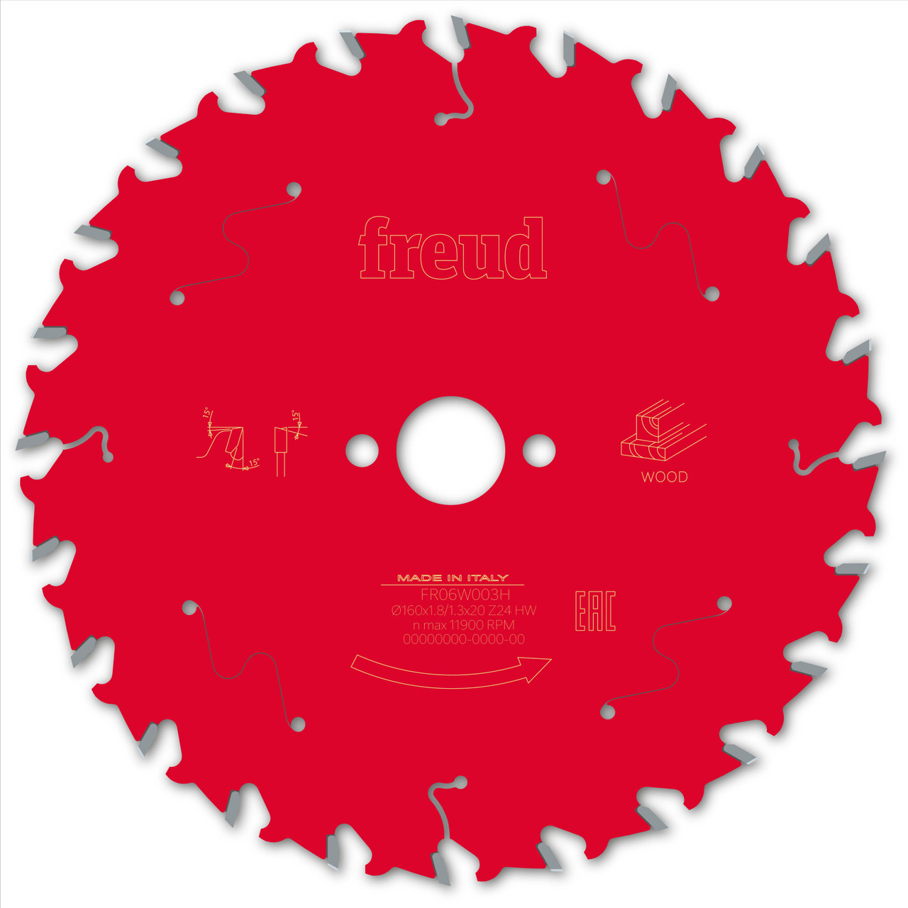 Freud Wood Circular Saw Blade 160mm x 20mm x 1.8mm x 24T (F03FS09675)