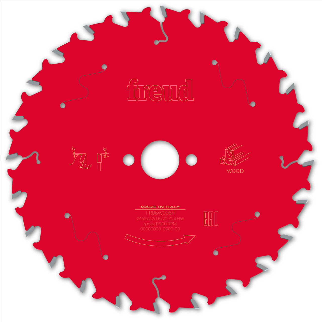 Freud Wood Circular Saw Blade 160mm x 20mm x 2.2mm x 24T (F03FS09678)