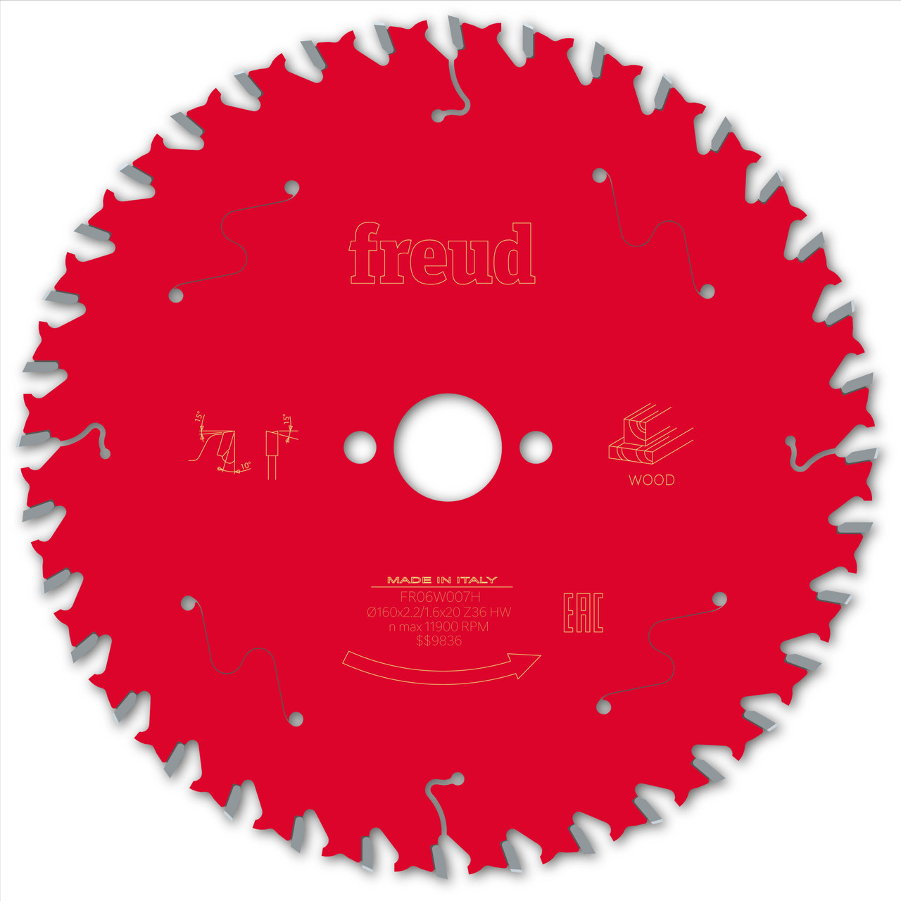Freud Wood Circular Saw Blade 160mm x 20mm x 2.2mm x 36T (F03FS09679)