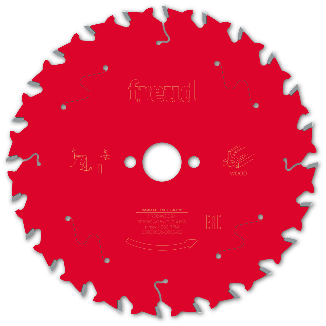 Freud Wood Circular Saw Blade 160mm x 20mm x 2.4mm x 24T (F03FS09681)