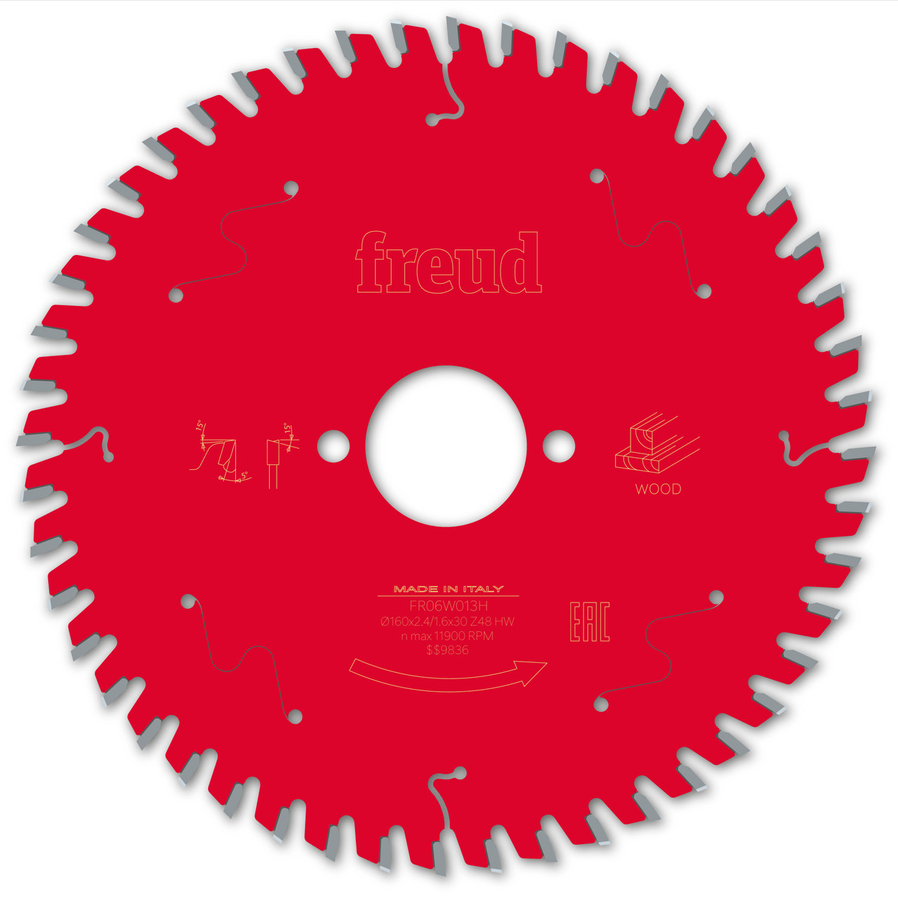 Freud Wood Circular Saw Blade 160mm x 30mm x 2.4mm x 48T (F03FS09685)