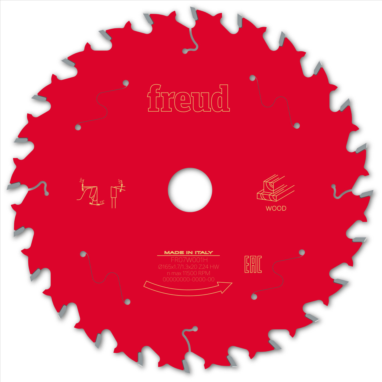 Freud Wood Circular Saw Blade 165mm x 20mm x 1.7mm x 24T (F03FS09686)