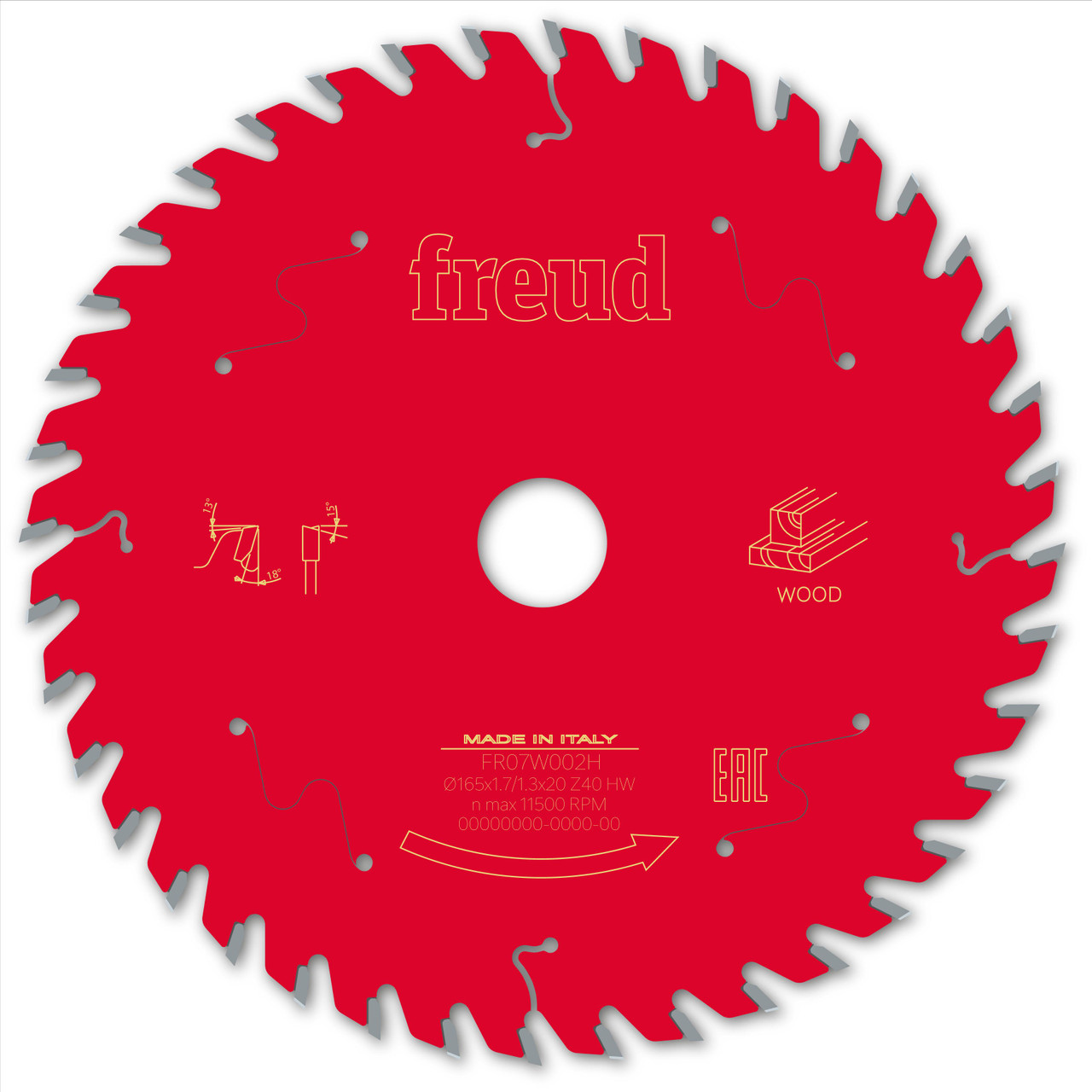 Freud Wood Circular Saw Blade 165mm x 20mm x 1.7mm x 40T