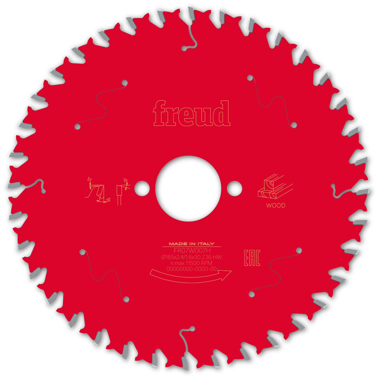 Freud Wood Circular Saw Blade 165mm x 30mm x 2.4mm x 36T (F03FS09692)