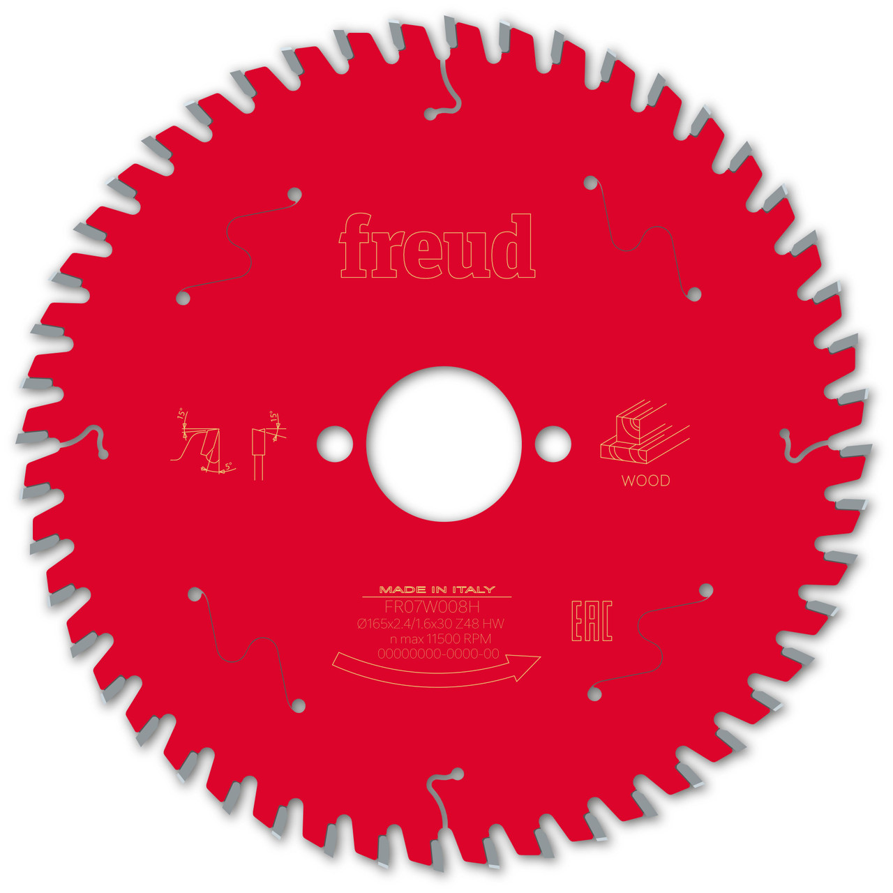 Freud Wood Circular Saw Blade 165mm x 30mm x 2.4mm x 48T (F03FS09693)