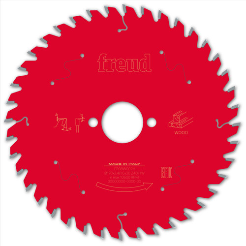 Freud Wood Circular Saw Blade 170mm x 30mm x 2.4mm x 40T (F03FS09695)