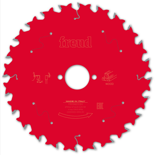 Freud Wood Circular Saw Blade 180mm x 30mm x 2.4mm x 24T (F03FS09698)