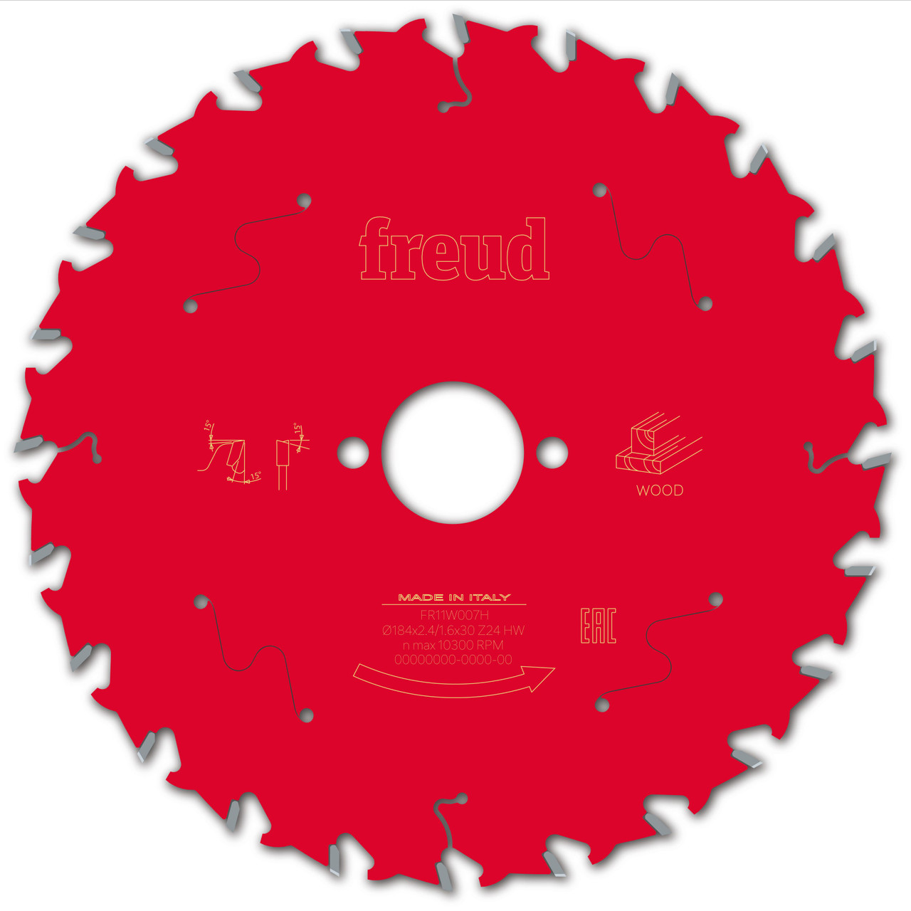 Freud Wood Circular Saw Blade 184mm x 30mm x 2.4mm x 24T (F03FS09709)