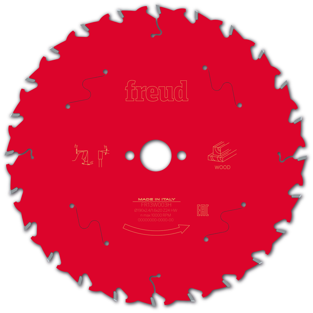 Freud Wood Circular Saw Blade 190mm x 20mm x 2.4mm x 24T