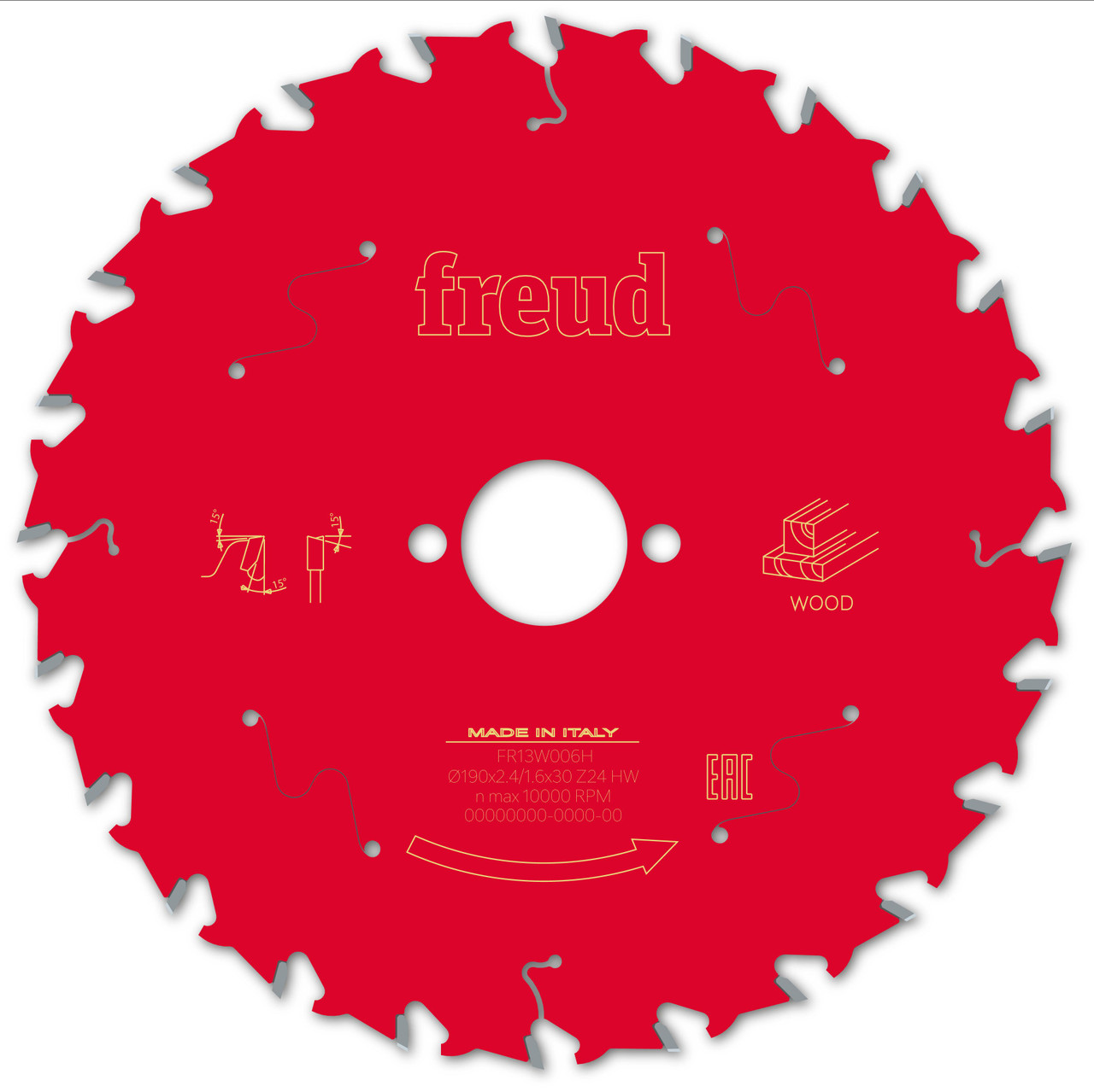 Freud Wood Circular Saw Blade 190mm x 30mm x 2.4mm x 24T (F03FS09717)