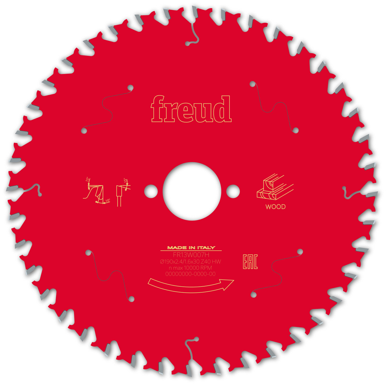 Freud Wood Circular Saw Blade 190mm x 30mm x 2.4mm x 40T (F03FS09718)