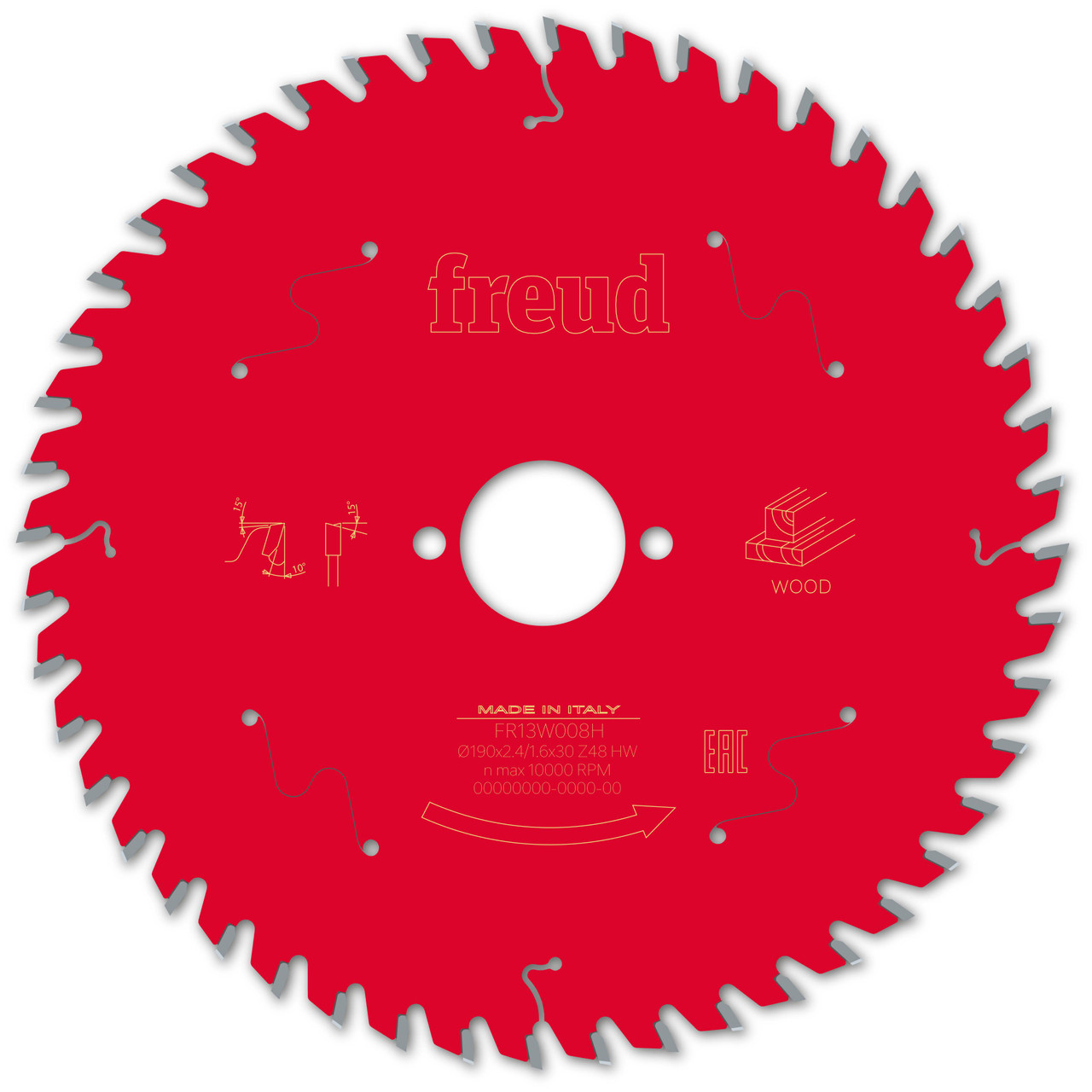 Freud Wood Circular Saw Blade 190mm x 30mm x 2.4mm x 48T (F03FS09719)