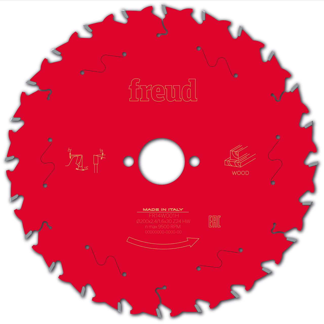 Freud Wood Circular Saw Blade 200mm x 30mm x 2.8mm x 24T