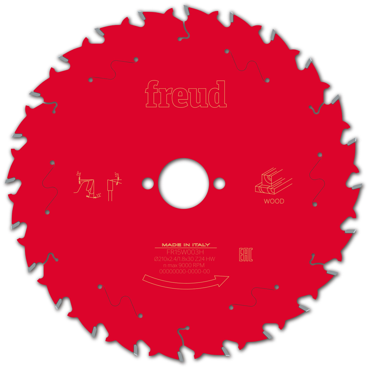 Freud Wood Circular Saw Blade 210mm x 30mm x 2.8mm x 24T (F03FS09725)